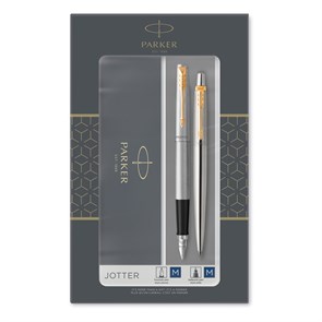 {{productViewItem.photos[photoViewList.activeNavIndex].Alt || productViewItem.photos[photoViewList.activeNavIndex].Description || 'Набор Parker &quot;Jotter Stainless Steel GT&quot;: ручка шариковая, 1,0мм и ручка перьевая, 1,0мм, подарочная упаковка'}}