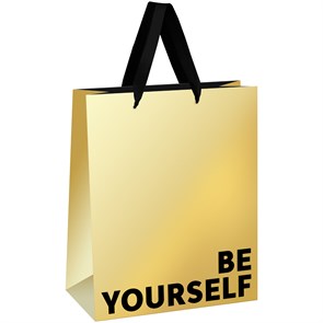 Пакет подарочный 26*32*12см MESHU "Be yourself", металлизированный картон R371155