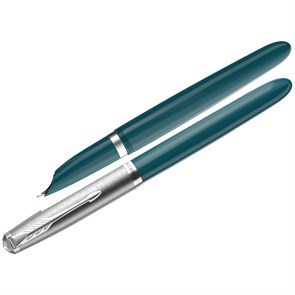 {{productViewItem.photos[photoViewList.activeNavIndex].Alt || productViewItem.photos[photoViewList.activeNavIndex].Description || 'Ручка перьевая Parker &quot;51 Teal Blue CT&quot; черная, 0,8мм, подарочная упаковка'}}