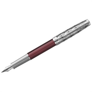 Ручка перьевая Parker "Sonnet Metal & Red Lacquer CT" черная, 0,8мм, подарочная упаковка R347037