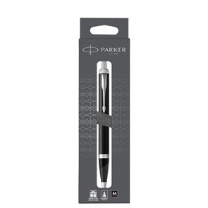 Ручка шариковая Parker "IM Matte Black CT" черная, 1,0мм, кнопочн., подарочная упаковка с европодвесом R359538