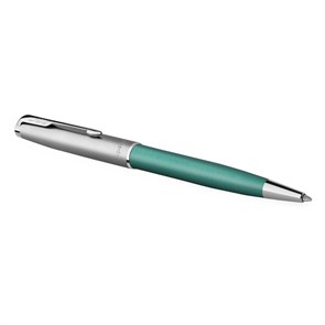 Ручка шариковая Parker "Sonnet Sand Blasted Metal&Green Lacquer" черная, 1,0мм, поворот., подарочная упаковка R359512