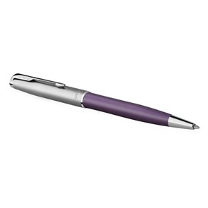 Ручка шариковая Parker "Sonnet Sand Blasted Metal&Violet Lacquer" черная, 1,0мм, поворот., подарочная упаковка R359515