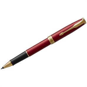 Ручка-роллер Parker "Sonnet Intense Red Lacquer GT" черная, 0,8мм, подарочная упаковка R347046