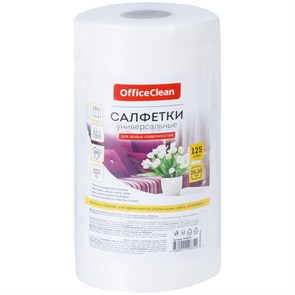 Салфетки универсальные OfficeClean, вискоза, 25*30см, 125шт., в рулоне, 45г/м2 R298909