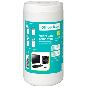 Салфетки чистящие влажные OfficeClean, универсальные, в тубе, 100шт. R248262