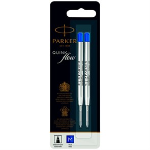 Стержень шариковый объемный Parker "QuinkFlow Ball Point" синий, 98мм, 1,0мм, метал. корпус, 2шт., блистер R326367