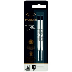 Стержень шариковый объемный Parker "QuinkFlow Ball Point" черный, 98мм, 1,0мм, метал. корпус, 2шт., блистер R326366