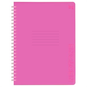 Тетрадь 48л., А5, клетка на силиконовом гребне, BG "Neon. Pink", пластиковая обложка R366781