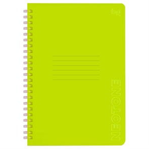 Тетрадь 48л., А5, клетка на силиконовом гребне, BG "Neon. Yellow", пластиковая обложка R366783