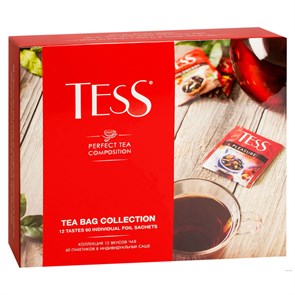 Подарочный набор чая Tess "Tea bag collection", 12 видов, 60 пакетиков, картонная коробка R295660