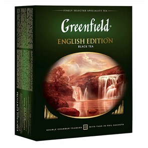 Чай Greenfield "English Edition", черный, 100 фольг. пакетиков по 2г R349653