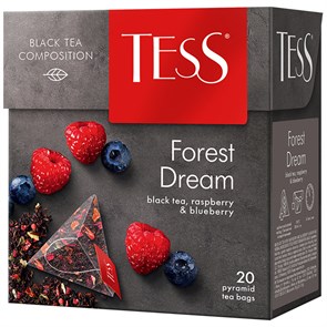 Чай Tess "Forest Dream", черный, лесные ягоды, 20 пакетиков-пирамидок по 1,8г R260725