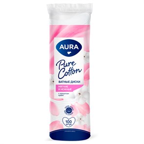 Ватные диски Aura "Beauty", прошитые, 100шт., полиэтиленовый пакет R270357