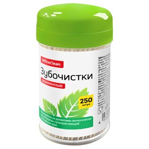 Зубочистки деревянные OfficeClean, 250шт., в баночке R379768