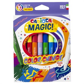 Фломастеры меняющие цвет Carioca "Color Change. Magic", 09цв.+1, 10шт., картон, европодвес R231842