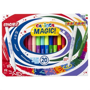 Фломастеры меняющие цвет/стираемые Carioca "Magic Markers", 18цв.+2, 20шт., картон, европодвес R151464