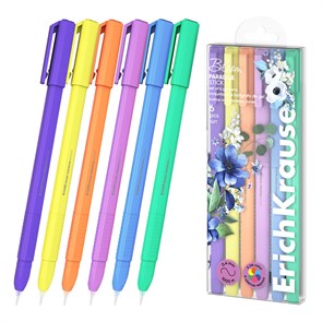 Набор из 6 ручек гелевых ErichKrause Paradise Stick Pastel Bloom 0.5, цвет чернил ассорти (в пэт-боксе) EK61311