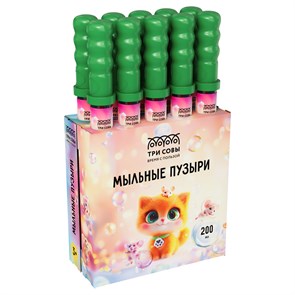 Мыльные пузыри ТРИ СОВЫ "Котенок", 200мл, ассорти R379995
