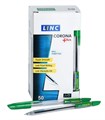 Ручка шариковая Linc CORONA PLUS прозрач. корпус 0,7 мм зеленая - фото 137626
