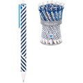 Ручка шариковая автоматическая Greenwich Line "Classy stripes" синяя, 0,7 мм, игольчатый стержень, с - фото 160270