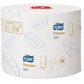 Бумага туалетная Tork "Premium"(Т6) 2-слойная, Mid-size рулон, 90м/рул, мягкая, тиснение, белая - фото 177062