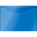 Папка-конверт на кнопке OfficeSpace А3, 150мкм, полупрозрачная, синяя - фото 219547