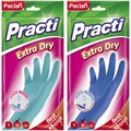 Перчатки резиновые Paclan "Practi Extra Dry", M, цвет микс, пакет с европодвесом - фото 222422