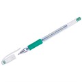 Ручка гелевая Crown "Hi-Jell Grip" зеленая, 0,5мм, грип - фото 229232