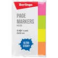 Флажки-закладки Berlingo "Ultra Sticky", 20*50мм, 50л*4 неоновых цвета - фото 251078