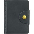 Визитница карманная OfficeSpace на кнопке, 10*7см, 18 карманов, натуральная кожа, черный - фото 266131