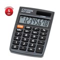 Калькулятор карманный CITIZEN 58*88*10мм, 8 разр., двойное питание, черный - фото 274970