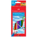 Карандаши цветные Faber-Castell 12цв. ECO с точилкой трехгранные, заточен., картон. упак., европодве - фото 279834