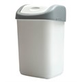 Ведро-контейнер для мусора (урна) OfficeClean, 14л, качающаяся крышка, пластик, серое - фото 286477