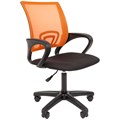 Кресло оператора Helmi HL-M96 R "Airy", спинка сетка оранжевая/сиденье ткань черная, пиастра - фото 292170