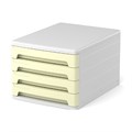 Файл-кабинет 4-секционный пластиковый ErichKrause® Pastel, белый с желтыми ящиками - фото 331914