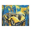 Алмазная мозаика ТРИ СОВЫ "Желтый ретроавтомобиль", 40*50см, холст на деревянном подрамнике, картонн - фото 352493