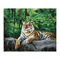 Алмазная мозаика ТРИ СОВЫ "Тигр в джунглях", 40*50см, холст, картонная коробка с пластиковой ручкой - фото 353908