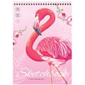 Скетчбук 60л., А4 ArtSpace "Flamingos", на гребне, 160г/м2 - фото 359541