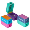 Точилка пластиковая Berlingo "ColorShift",  2 отверстия, контейнер, ассорти, туба - фото 368600