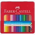 Карандаши цветные Faber-Castell "Grip", 24цв., трехгран., заточен., метал. упак. - фото 369873