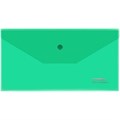 Папка-конверт на кнопке СТАММ С6, 180мкм, пластик, прозрачная, зеленая - фото 371691