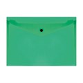 Папка-конверт на кнопке СТАММ А4, 150мкм, пластик, прозрачная, зеленая - фото 374761