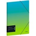 Папка для тетрадей на резинке Berlingo "Radiance" А5+, 600мкм, голубой/зеленый градиент, с рисунком - фото 376685