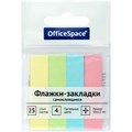 Флажки-закладки OfficeSpace, 50*12мм, 25л*4 пастельных цвета, европодвес - фото 377666