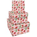 Набор квадратных коробок 3в1, MESHU "Strawberry", (19,5*19,5*11-15,5*15,5*9см) - фото 378287
