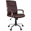 Кресло руководителя Helmi HL-E03 "Accept", экокожа коричневая - фото 379737