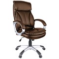 Кресло руководителя Helmi HL-E07 "Invest", экокожа коричневая, механизм качания - фото 379811