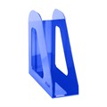 Лоток для бумаг вертикальный СТАММ "Фаворит", тонированный синий, ширина 90мм - фото 382114