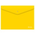 Папка-конверт на кнопке Berlingo "City Style", А4, 200мкм, непрозрачная, желтая - фото 384173
